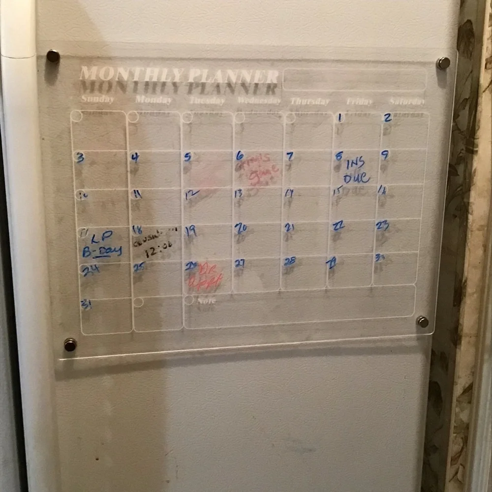 Clear Acrylic Monthly Planner for Home Office